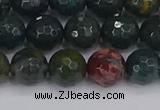 COJ312 15.5 inches 8mm faceted round Indian bloodstone beads