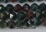 COJ320 15.5 inches 6mm faceted nuggets Indian bloodstone beads