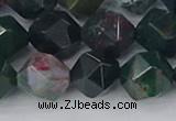 COJ323 15.5 inches 12mm faceted nuggets Indian bloodstone beads