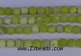 COJ400 15.5 inches 4mm round matte olive jade beads wholesale