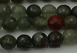 COJ462 15.5 inches 8mm faceted round blood jasper beads wholesale