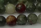 COJ464 15.5 inches 12mm faceted round blood jasper beads wholesale
