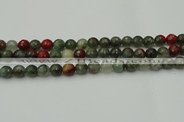 COJ464 15.5 inches 12mm faceted round blood jasper beads wholesale