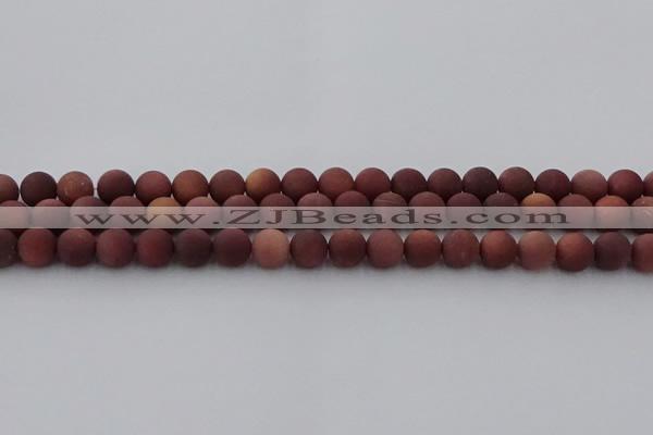 COJ472 15.5 inches 8mm round matte African blood jasper beads