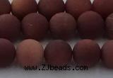 COJ473 15.5 inches 10mm round matte African blood jasper beads