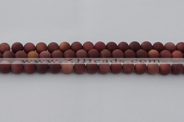 COJ473 15.5 inches 10mm round matte African blood jasper beads