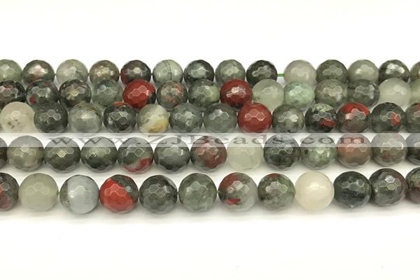 COJ496 15 inches 8mm faceted round blood jasper beads