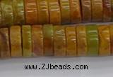 COJ622 15.5 inches 3*10mm heishi orpiment jasper beads