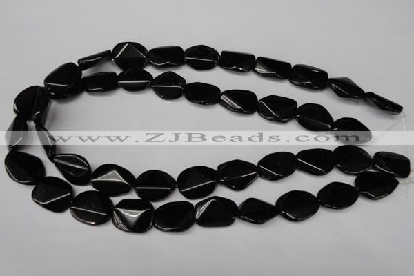 CON105 15.5 inches 15*20mm cut oval black onyx gemstone beads