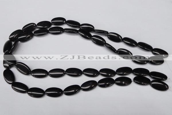 CON33 15.5 inches 10*18mm oval black onyx gemstone beads