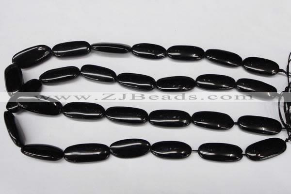 CON36 15.5 inches 10*30mm oval black onyx gemstone beads