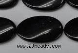 CON59 15.5 inches 18*30mm twisted oval black onyx gemstone beads