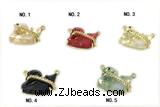 CONN02 12*16mm copper swan connector pave acrylic zirconia gold plated