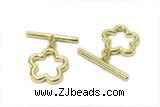 CONN08 2*21mm, 15-16mm copper toggle clasp gold plated
