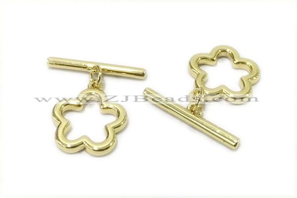 CONN08 2*21mm, 15-16mm copper toggle clasp gold plated