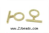 CONN09 3*21mm, 15-16mm copper toggle clasp gold plated