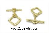 CONN10 3*25mm, 15mm copper toggle clasp gold plated