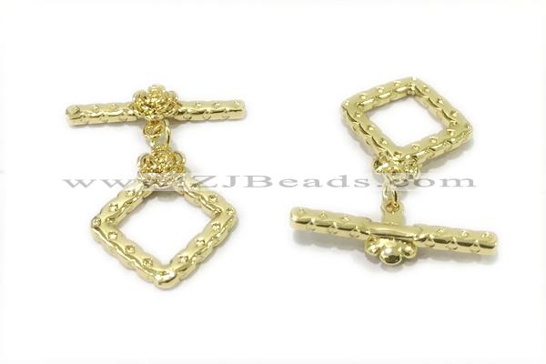 CONN10 3*25mm, 15mm copper toggle clasp gold plated