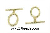 CONN11 2*25mm, 15*20mm copper toggle clasp gold plated