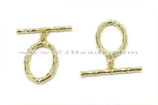 CONN11 2*25mm, 15*20mm copper toggle clasp gold plated