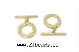 CONN12 3*21mm, 15mm copper toggle clasp gold plated