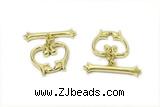 CONN13 2*23mm, 15mm copper toggle clasp gold plated