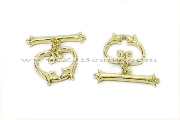 CONN13 2*23mm, 15mm copper toggle clasp gold plated