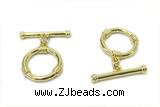 CONN14 2*21mm, 15mm copper toggle clasp gold plated