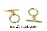 CONN15 2*21mm, 15mm copper toggle clasp gold plated