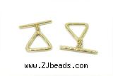 CONN16 2*21mm, 15mm copper toggle clasp gold plated