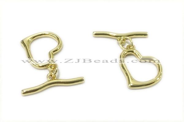 CONN18 2*21mm, 15mm copper toggle clasp gold plated