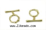 CONN21 2*21mm, 15mm copper toggle clasp gold plated