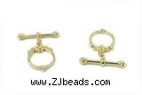 CONN23 2*21mm, 15mm copper toggle clasp gold plated