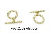 CONN24 2*21mm, 15mm copper toggle clasp gold plated