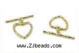 CONN25 2*21mm, 15mm copper toggle clasp gold plated