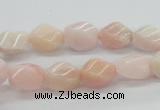 COP06 15.5 inches 9*12mm twisted rice natural pink opal beads wholesale