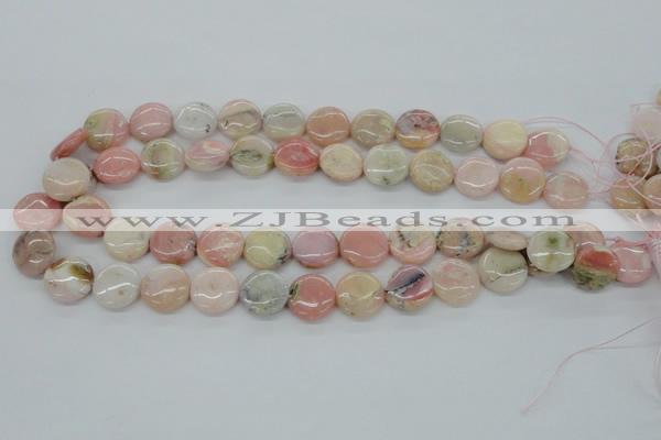 COP08 15.5 inches 16mm flat round natural pink opal beads wholesale