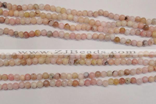 COP1001 15.5 inches 4mm round natural pink opal gemstone beads