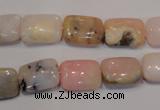 COP1032 15.5 inches 10*14mm rectangle natural pink opal gemstone beads