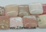 COP11 15.5 inches 16*16mm square natural pink opal beads wholesale