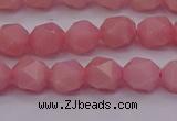 COP1222 15.5 inches 8mm faceted nuggets Chinese pink opal beads