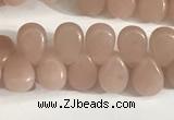 COP1246 15.5 inches 5*7mm flat teardrop Chinese pink opal beads