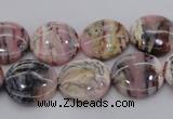 COP1260 15.5 inches 10mm flat round natural pink opal gemstone beads