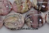 COP1266 15.5 inches 22mm flat round natural pink opal gemstone beads