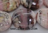 COP1268 15.5 inches 30mm flat round natural pink opal gemstone beads