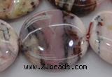 COP1270 15.5 inches 40mm flat round natural pink opal gemstone beads