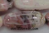 COP1284 15.5 inches 30*60mm oval natural pink opal gemstone beads