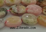 COP1291 15.5 inches 10*14mm oval natural pink opal beads