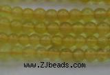 COP1300 15.5 inches 4mm round natural yellow opal gemstone beads