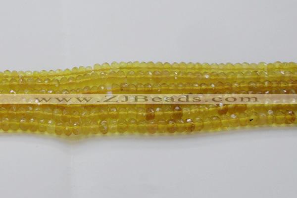 COP1310 15.5 inches 4*6mm faceted rondelle yellow opal gemstone beads